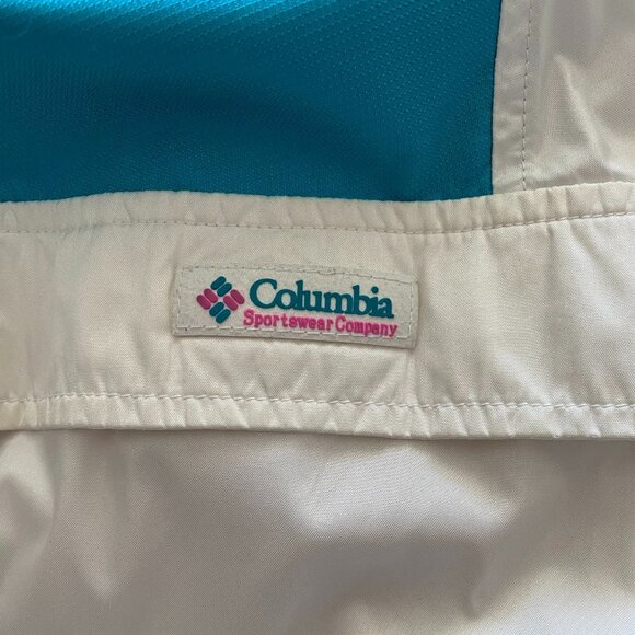 COLUMBIA WOMEN VINTAGE RADIAL SLEEVE WINDBREAKER THREE-COLOUR JACKET SZ L - Picture 5 of 9